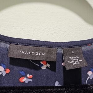 Blue patterned blouse